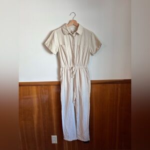Japna linen cream jumpsuit
